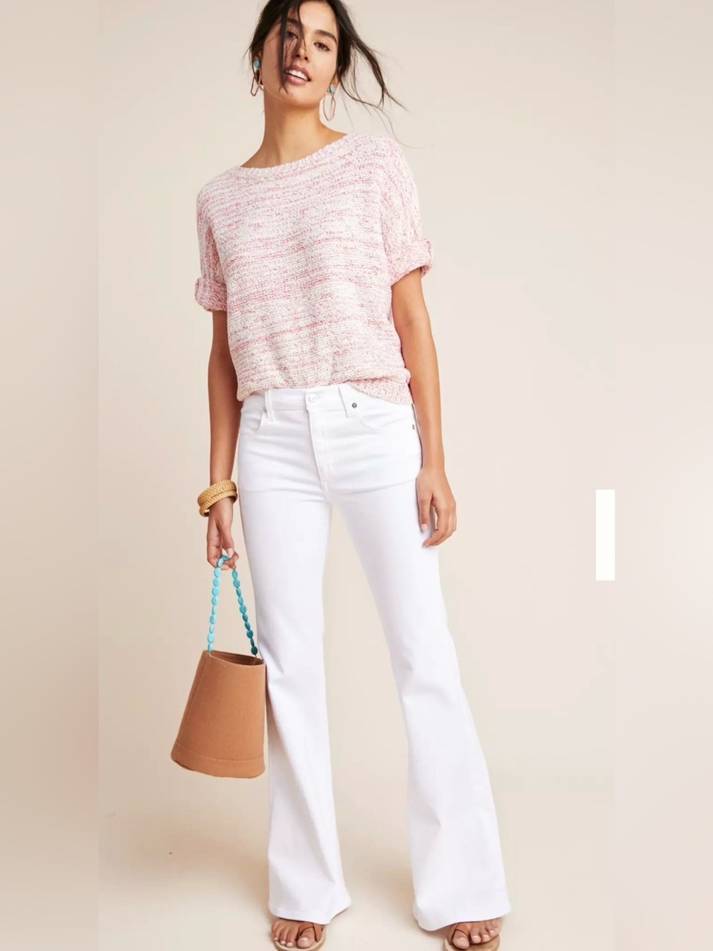 Citizens of Humanity Claire Mid-Rise Flare Jeans size 31 x32 white